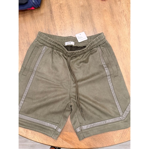EPTM Other - EPTM Mens Olive Green Faux Suede Shorts Streetwear Athletic Small NWT